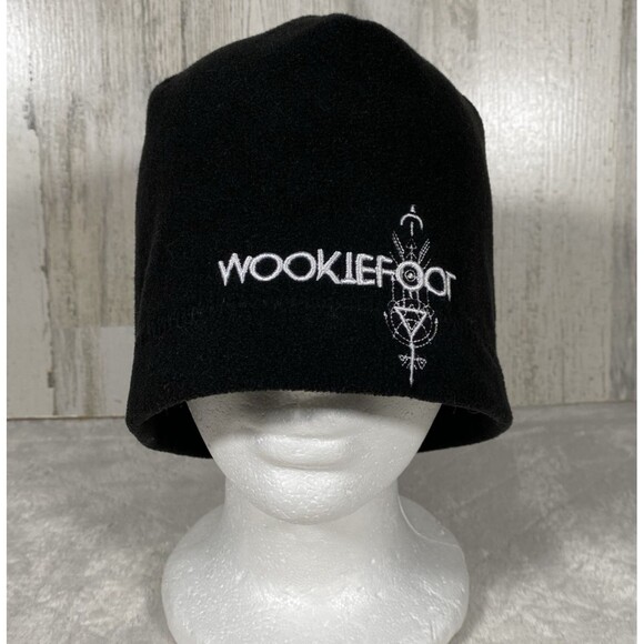 Vintage Y2K WookieFoot Band Beanie Hat Skull Cap Fleece Black Unisex - Picture 1 of 5